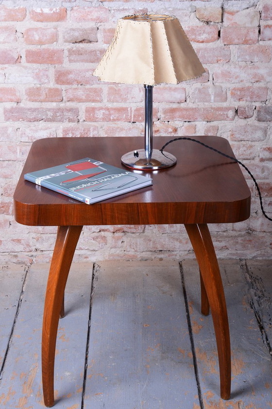 Restored Bauhaus Table Lamp, Chrome-Plated Steel, Parchment, Czech, 1930s – Metal, Paper (photo 9 of 12)