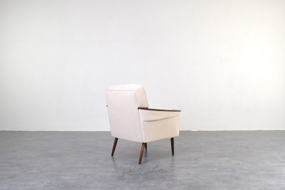 Mid-Century German Lounge Chair, 1960s. – Armchairs, Textile, Wood (photo 5 of 10)