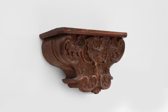 Image 1 of Antica consolle in legno intagliato da parete, Francia ca. 1850