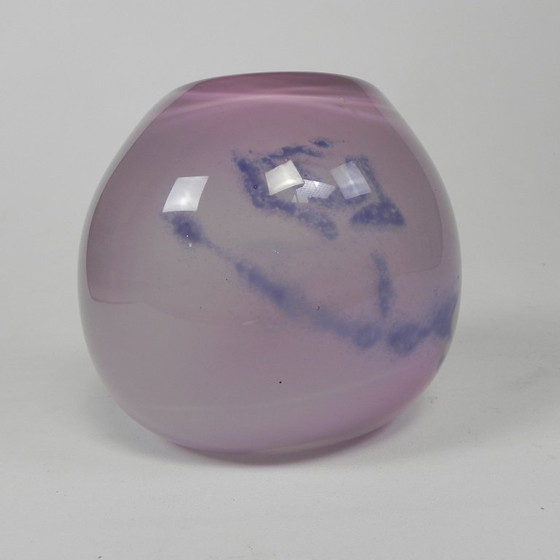 Thick-walled vintage vase, probably Severin Brorby, 1970s, Glass, Purple (photo 3 of 9)