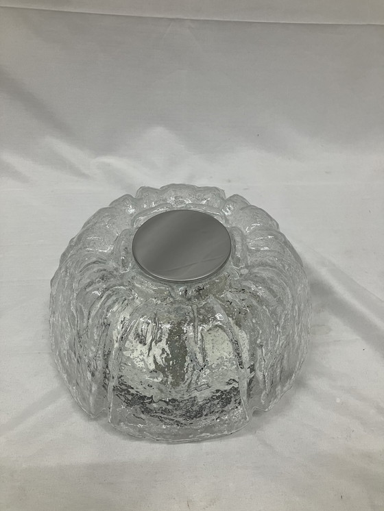 Image 1 of Plafonnier vintage en verre glacé Helena Tynell Glashütte Limbourg
