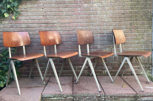 Set van 4 vintage Galvanitas S16 eetkamerstoelen _ Dutch design 1965  