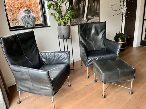 Montis : fauteuil(s) Charlie en cuir noir - Gerard van den Berg