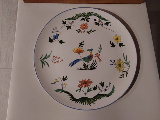 Large Gien dish bird of paradise