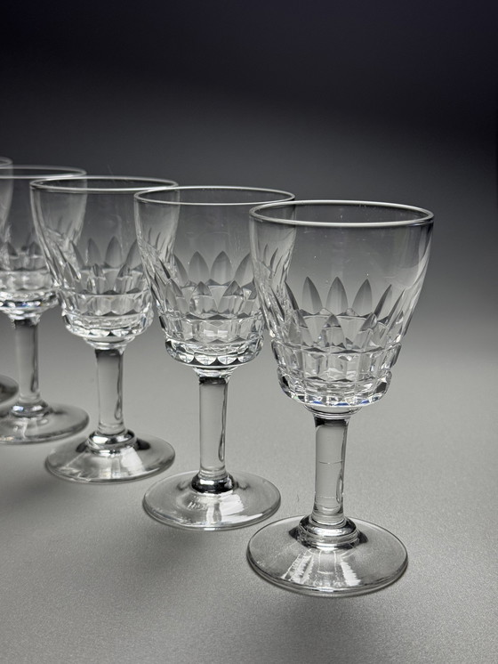 Image 1 of Val Saint Lambert "Service Mery" anni '40 - Set di 8 bicchieri da vino da dessert o da porto in cristallo
