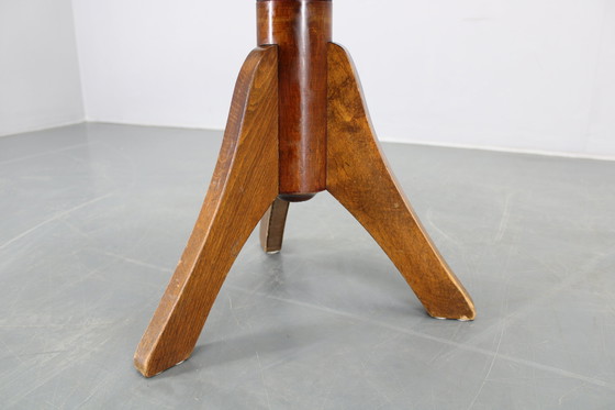 Image 1 of 1950s Piano Bentwood Beech Stool, Czechoslovakia