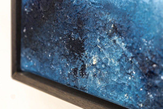 Original Framed Blue Abstract Landscape Painting, Acrylic on Canvas - I Was Looking for This (photo 19 of 19)
