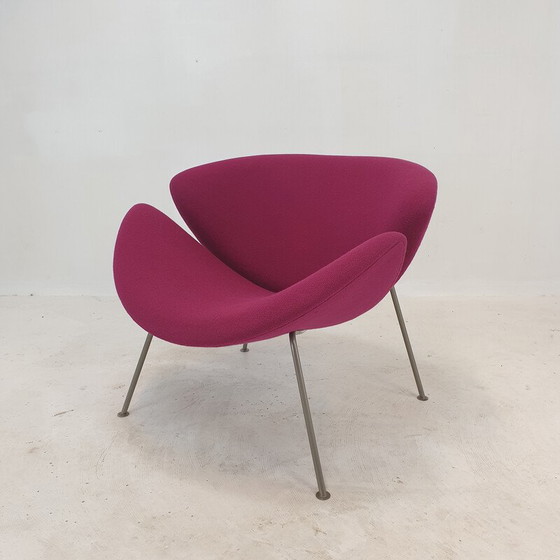 Image 1 of Vintage Orange Slice fauteuil in nikkel en fuchsia wol van Pierre Paulin voor Artifort, 1960