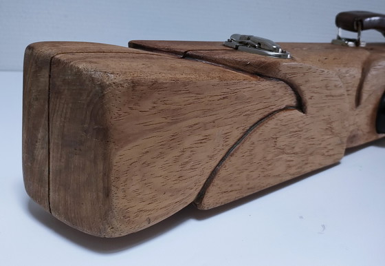 Image 1 of boîte bois queue billard sculpturale