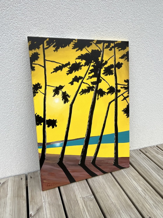 Image 1 of Acrylic and ink on canvas. 70x50cm