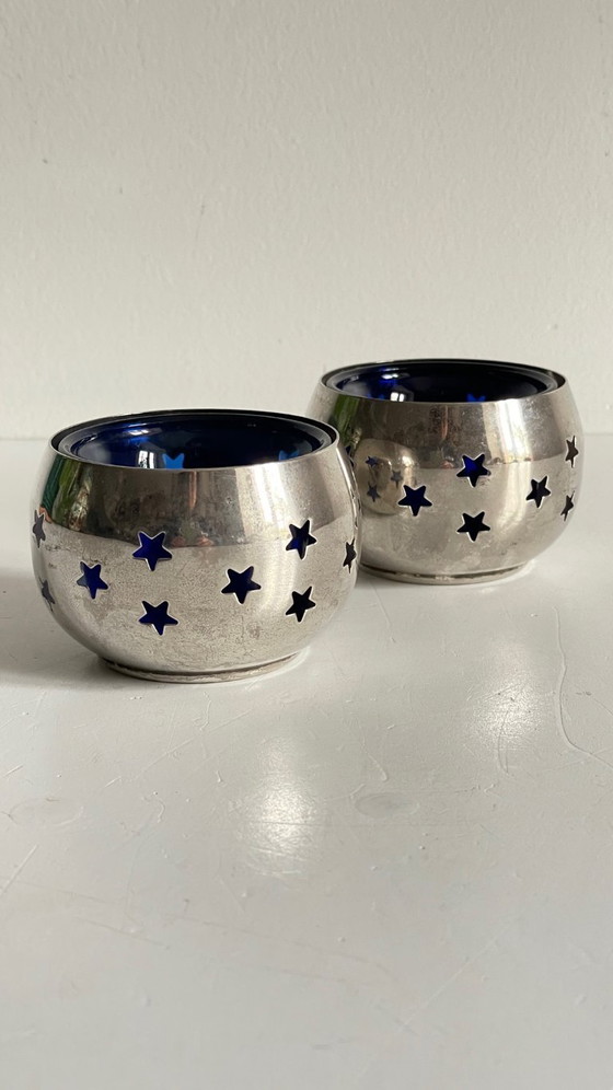 Image 1 of PHOTOPHORES Métal Argenté et Etoiles