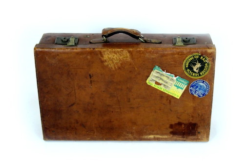 Valise en cuir pour participant aux Jeux olympiques de Berlin, par Alfred Lerbletier, années 1930 (photo 2 of 21)