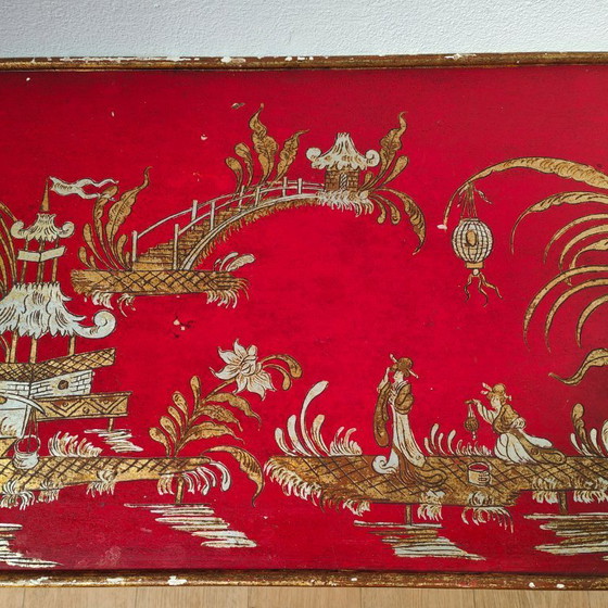 Image 1 of Vintage Chinoiserie Japandi Salontafel, Koffietafel Hout