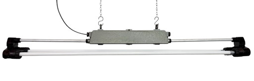 Lampada tubolare grigia industriale di Elektrosvit, anni '70