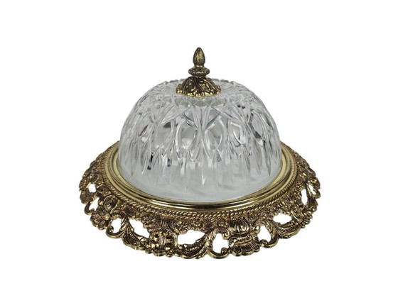 Image 1 of Massif - style Hollywood Regency - laiton - verre - 3e quart 20e siècle