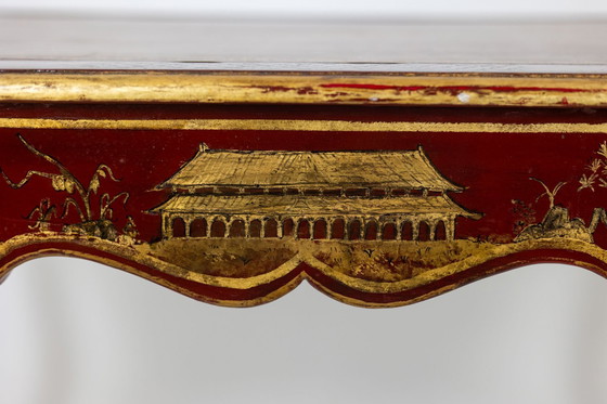 Image 1 of Bureau Plat de Style Louis XV à Décor de Scènes Lacustres, Circa 1800