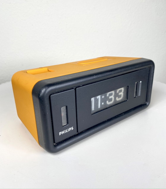 Image 1 of Vintage Philips Flip Clock Alarm HR 5272 - 1970s Retro Tabletop Clocks & Home Decor Accents