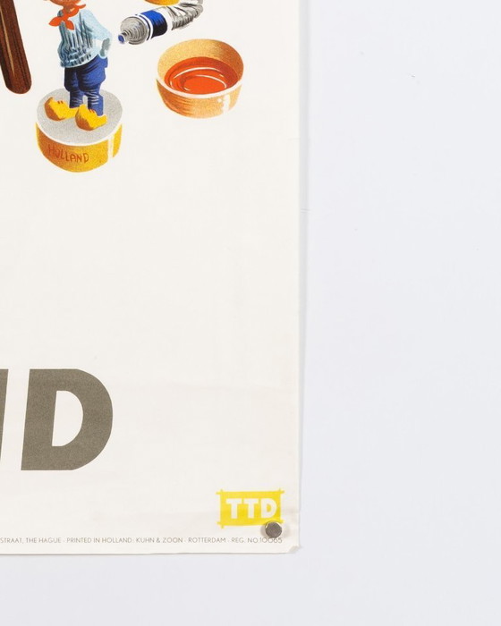 Image 1 of Holland – 1950s – Original Vintage Travel Poster by Arnold J. Molenaar – Mid-Century Modern – 100.0x62.0 cm