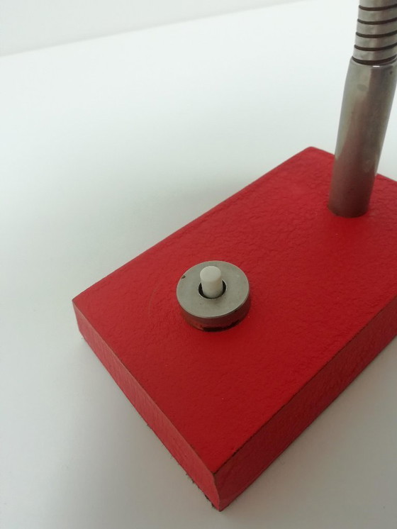 Image 1 of Space Age Tischleuchte in Rot mit flexiblem Metallarm