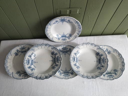 "Regencia": 6 platos hondos de piedra de hierro de St-Amand & Hamage