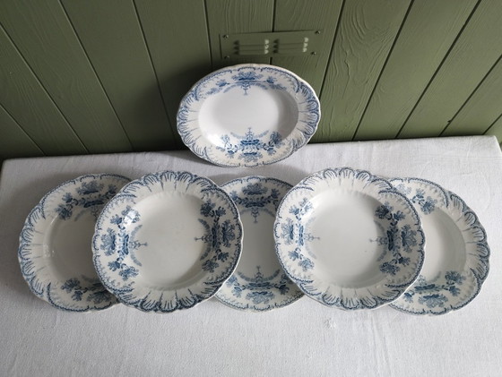 Image 1 of "Regencia": 6 platos hondos de piedra de hierro de St-Amand & Hamage