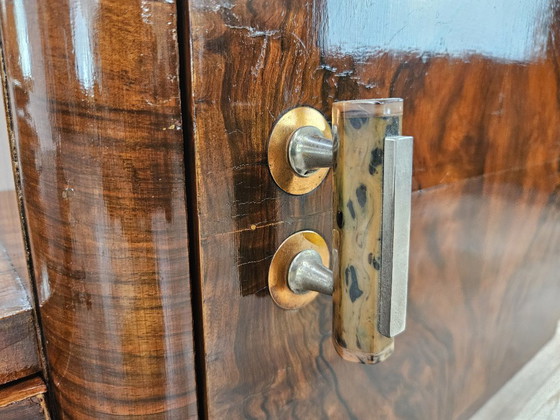 Art Déco kaptafel van notenhout met spiegel, Italiaans design, jaren 1940 – Consoles, Wood (photo 6 of 17)