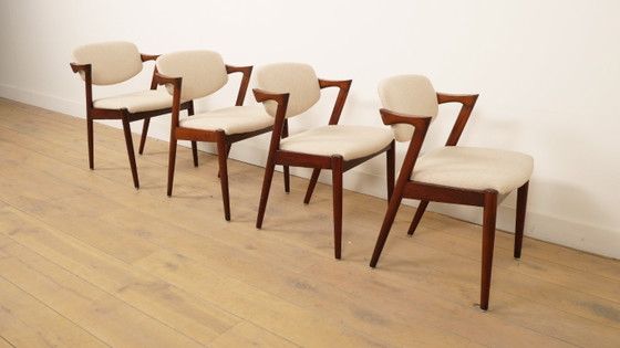 Image 1 of Juego de 4 sillas de comedor | Kai Kristiansen | Silla Z - modelo 42 | Palisandro