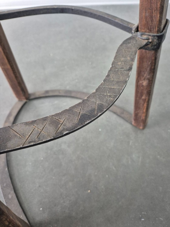 Set of 3 Vintage Brutalist Marbella Stools by Sergio Rodrigues – Barstools, Iron, Textile (photo 9 of 13)