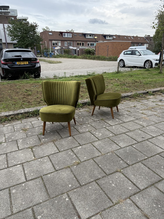 Set di 2 Poltrone cocktail vintage in velluto anni '60 – Legno, Tessile (photo 9 of 9)