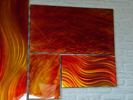 Aluminum orange artwork