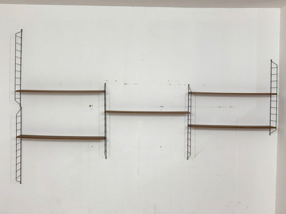 Image 1 of Prachtige wandplank/wandplank met touwmotief – design uit het midden van de vorige eeuw