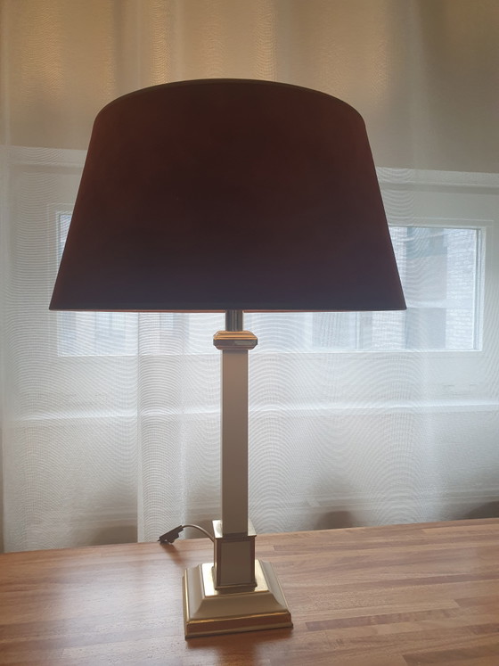 Magnifique ensemble éclectique de lampes colonnes Kullmann style Hollywood Regency années 70 – Metal, Textile (photo 6 of 30)