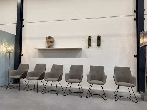 Image 1 of 6 De Toekomst Quinty chaise de salle à manger tissu cuir