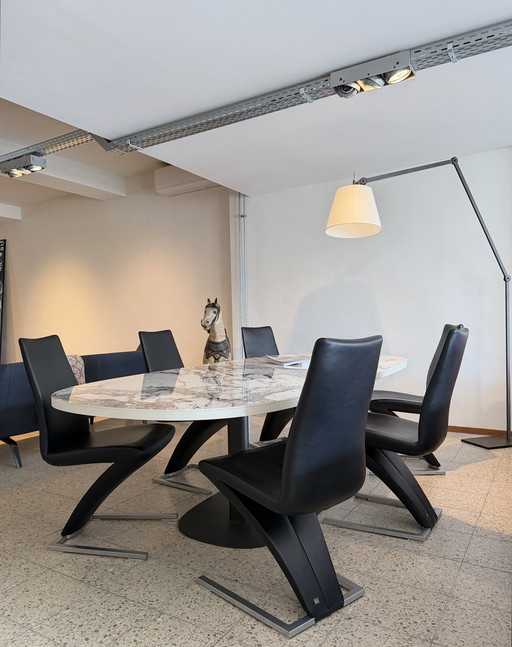 Rolf Benz stoelen 7800 zwart leer  (6)