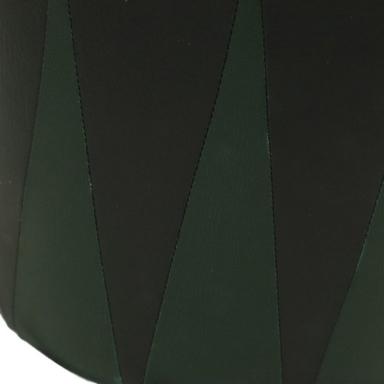 Image 1 of Vintage Green Black Pouf