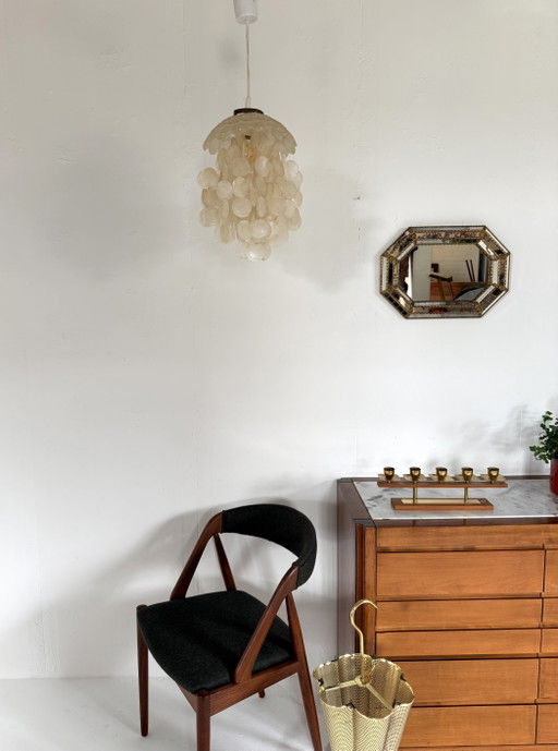 Vintage Capiz shell pendant lamp, Honsel ‘70