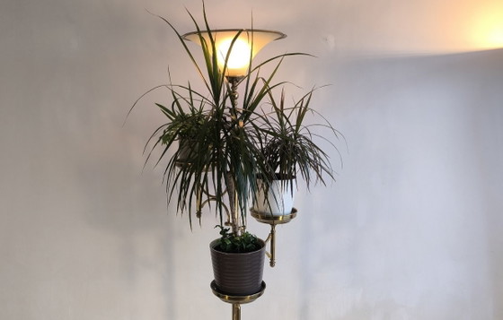 ✨💎 Rare Vintage Postmodern Gilded Brass Floor Light – 3 Saucers – 183 Cm 💎 ✨ (photo 7 of 20)