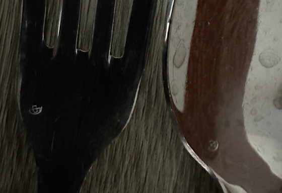 Image 1 of Juego de cubiertos de 49 piezas de Devouge Dupont - Metal plateado - Estilo Luis XV - Caja original