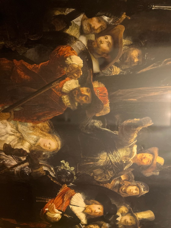 Grande decorazione da parete La Ronda di Notte, Arte in vetro, Plexiglass, Marrone (foto 3 di 5)