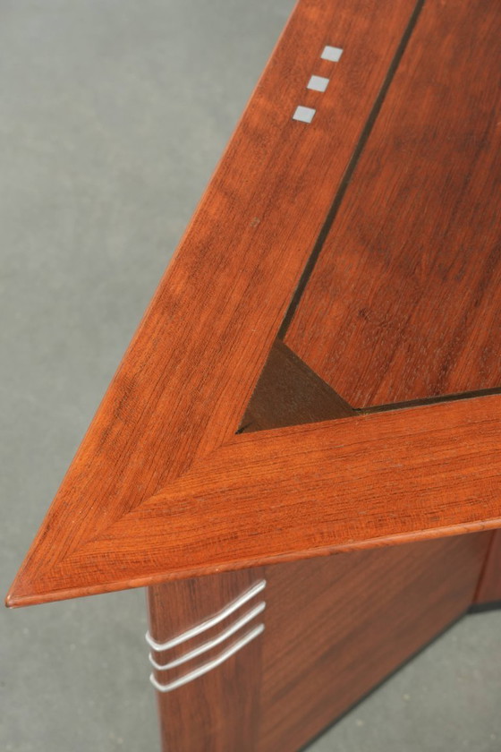 Image 1 of Luxury Art Deco design side/coffee table in a triangular shape by Schuitema