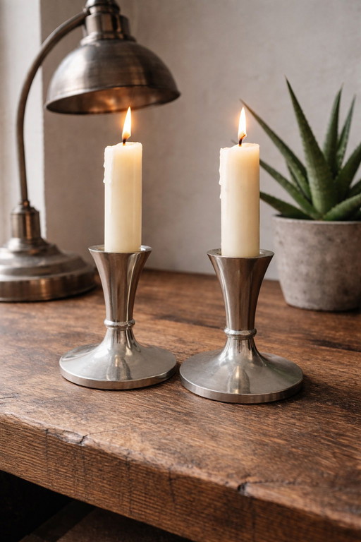 Pair of Just Andersen Candle Holders – Mod. 2729 – Danish Design – 1950s