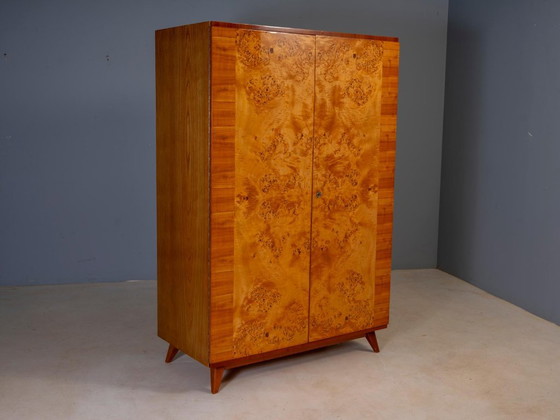 Armadio Vintage Mid-Century, Impiallacciatura in Radica, Cecoslovacchia, 176 × 116 × 58 cm (photo 5 of 21)