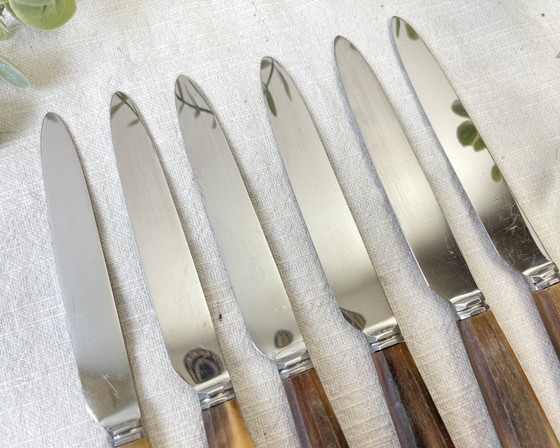 6 couteaux à dessert vintage en corne – Accessoires de table (photo 7 of 10)