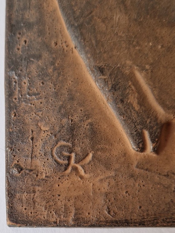 Image 1 of Kinze Keramik Denmark - Wall plate bull - Signed