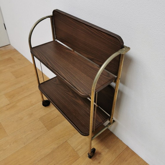 Image 1 of Carrello bar vintage pieghevole, carrello porta bevande, carrello portavivande