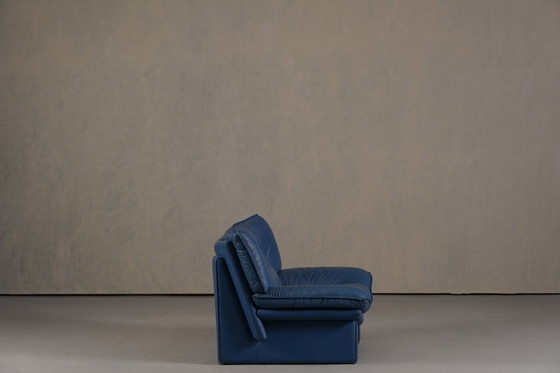 Image 1 of Sofá posmoderno de cuero Nicoletti Salotti, Italia, años 80