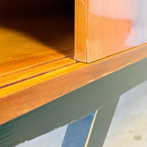 Image 1 of Playful high-gloss highboard with display case