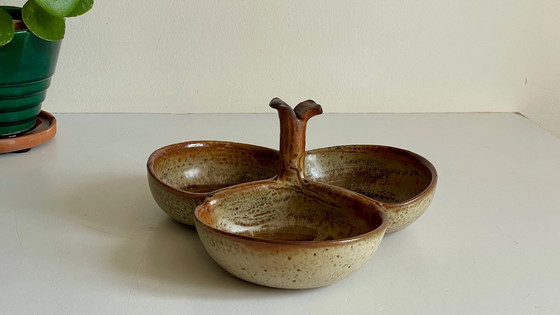 Image 1 of Piatto da antipasto in gres smaltato vintage