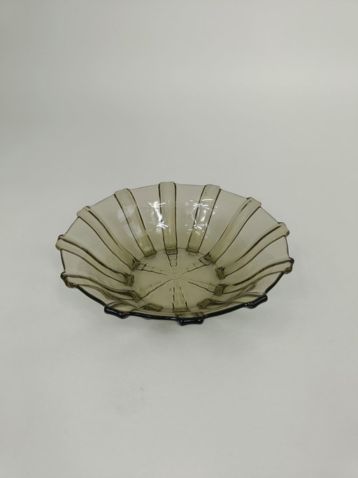 Bol en verre pressé Art Déco - République tchèque