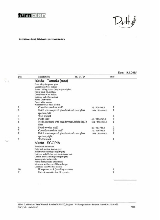 Image 1 of  Hülsta Scopia Möbelsystem mit integriertem leistungsstarken Teufel-Soundsystem
